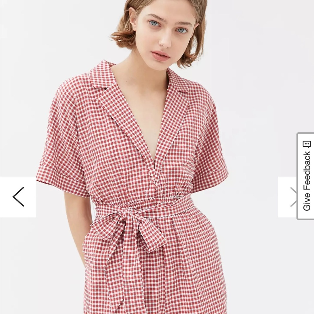 En saison Gingham Tie Front Romper! Size XS! gorgeous!